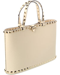 Valentino Rockstud Small Grainy Leather Tote