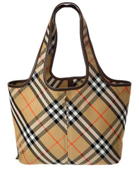 Burberry Check Canvas & Leather Tote (Authentic Pre-Loved)