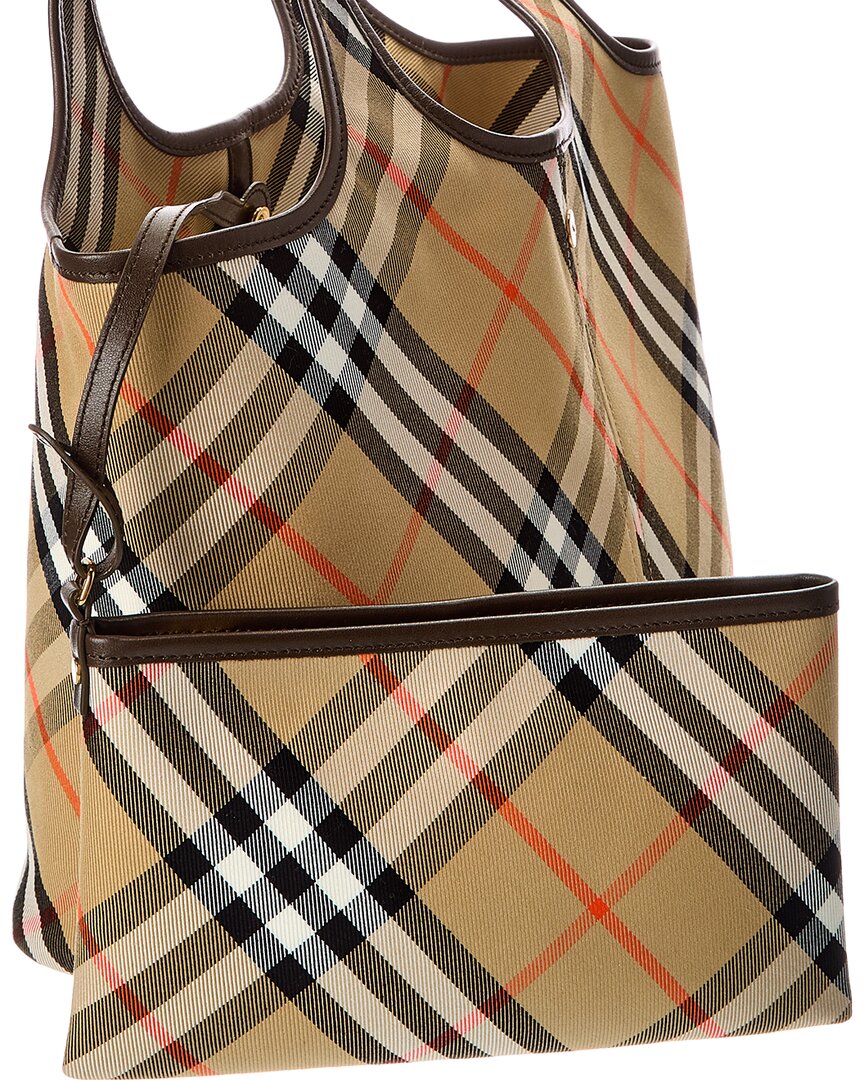 Burberry Check Canvas & Leather Tote (Authentic Pre-Loved)