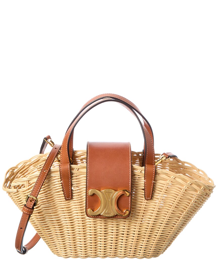 CELINE Celine Teen Couffin Wicker & Leather Tote