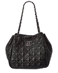 Chanel Chanel Black Lambskin Leather Rock 'N Moscow Tote (Authentic Pre-Loved)