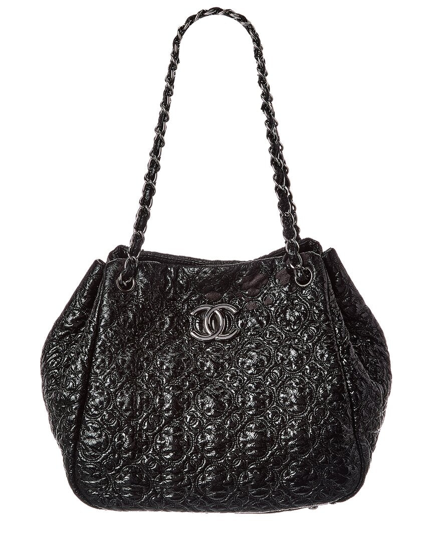 Chanel Chanel Black Lambskin Leather Rock 'N Moscow Tote (Authentic Pre-Loved)