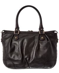 Gucci Black Lambskin Leather Sukey Gg Tote (Authentic Pre-Loved)