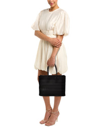 Ferragamo Signature Large Leather-Trim Tote