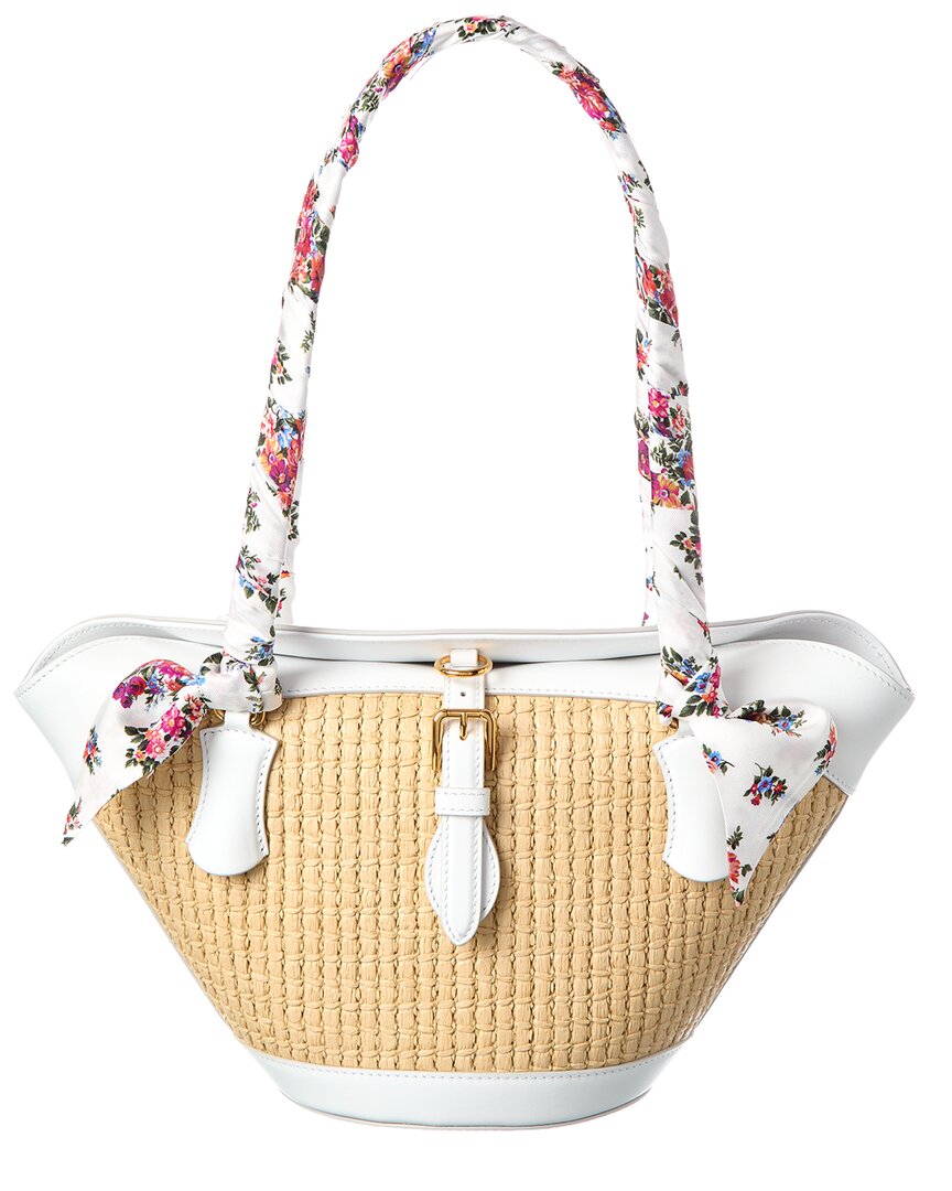Dolce & Gabbana Dolce & Gabbana Capri Raffia & Leather Shoulder Bag