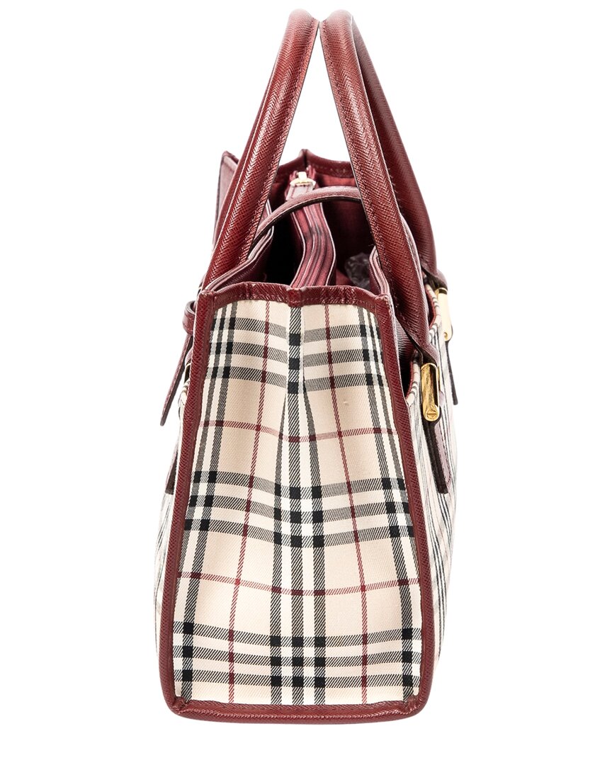 Burberry Burberry Beige & Brown Nova Check Canvas Rectangular Tote (Authentic Pre-