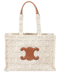 CELINE Celine Beige Canvas Large Triomphe Cabas (Authentic Pre-Loved)
