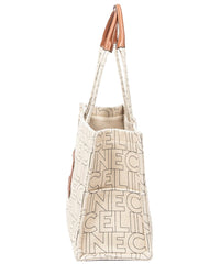 CELINE Celine Beige Canvas Large Triomphe Cabas (Authentic Pre-Loved)