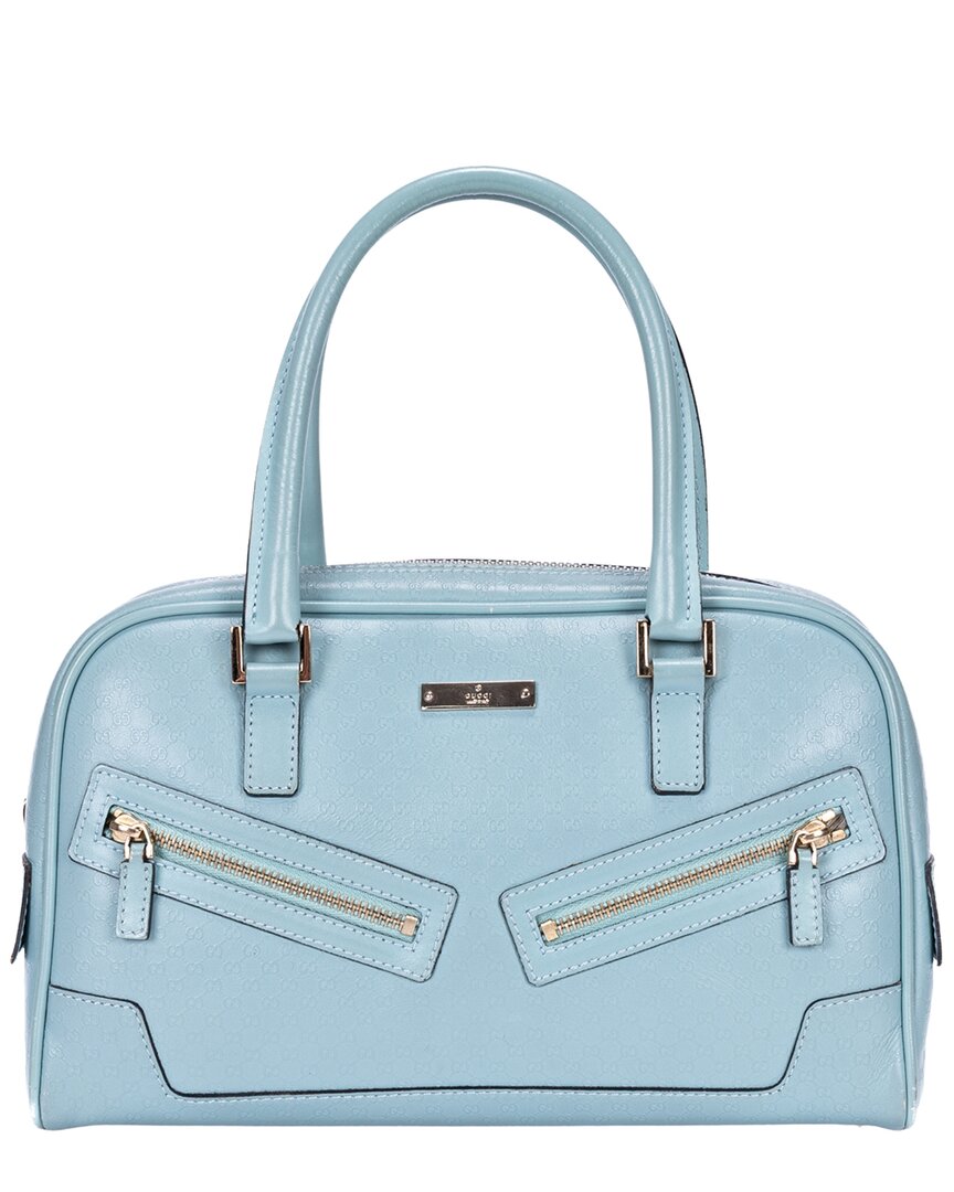Gucci Gucci Blue Micro-Guccissima Leather Capri Bowler Tote (Authentic Pre-Loved)