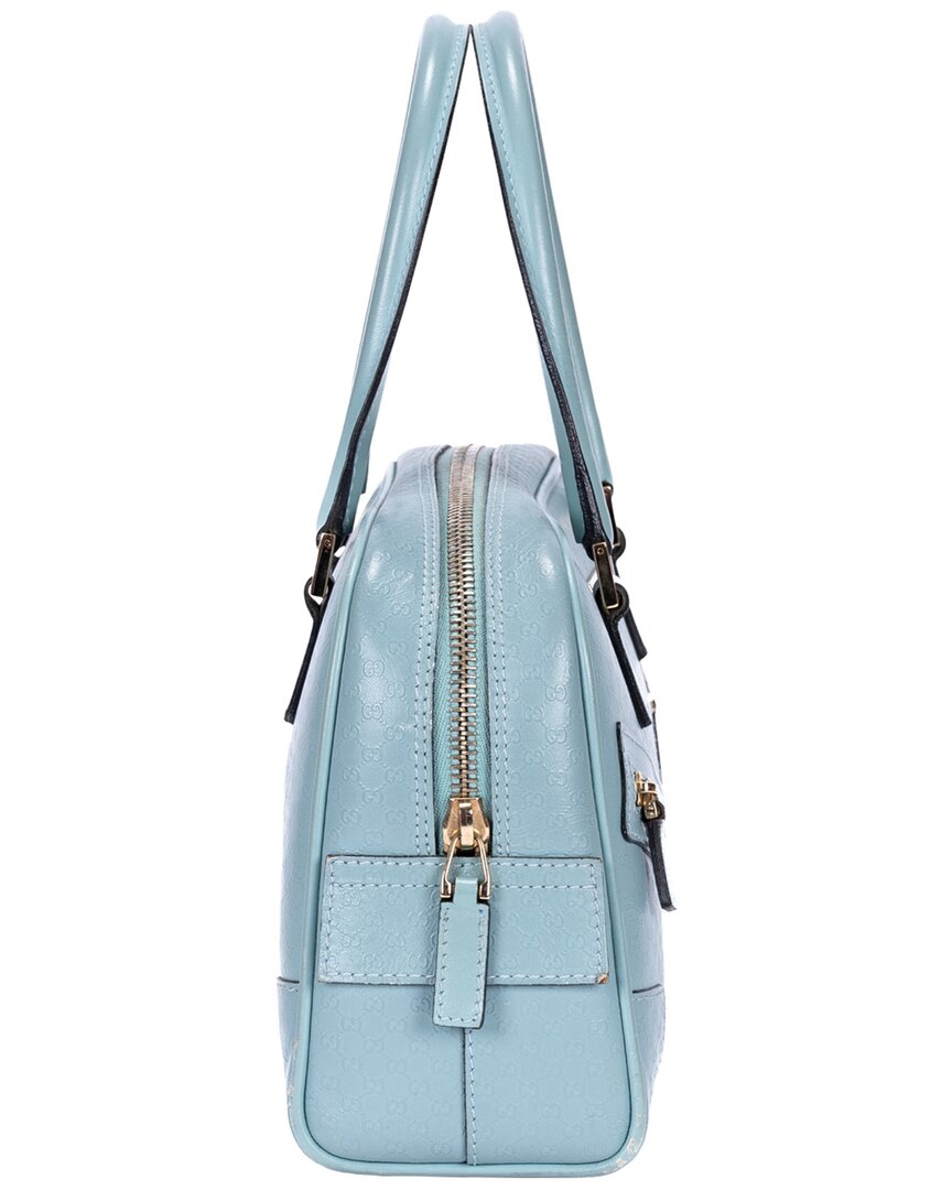 Gucci Gucci Blue Micro-Guccissima Leather Capri Bowler Tote (Authentic Pre-Loved)