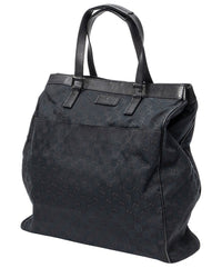 Gucci Gucci Black Monogrammed Canvas Front Pocket Shopping Tote (Authentic Pre-
