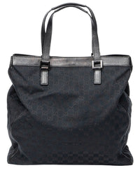 Gucci Gucci Black Monogrammed Canvas Front Pocket Shopping Tote (Authentic Pre-