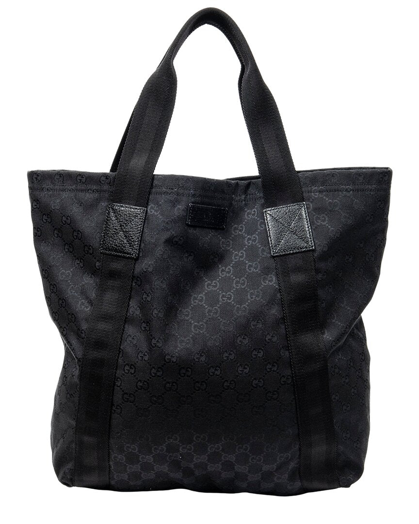 Gucci Gucci Black Monogrammed Canvas Open Shopper, Never Carried (Authentic Pre-