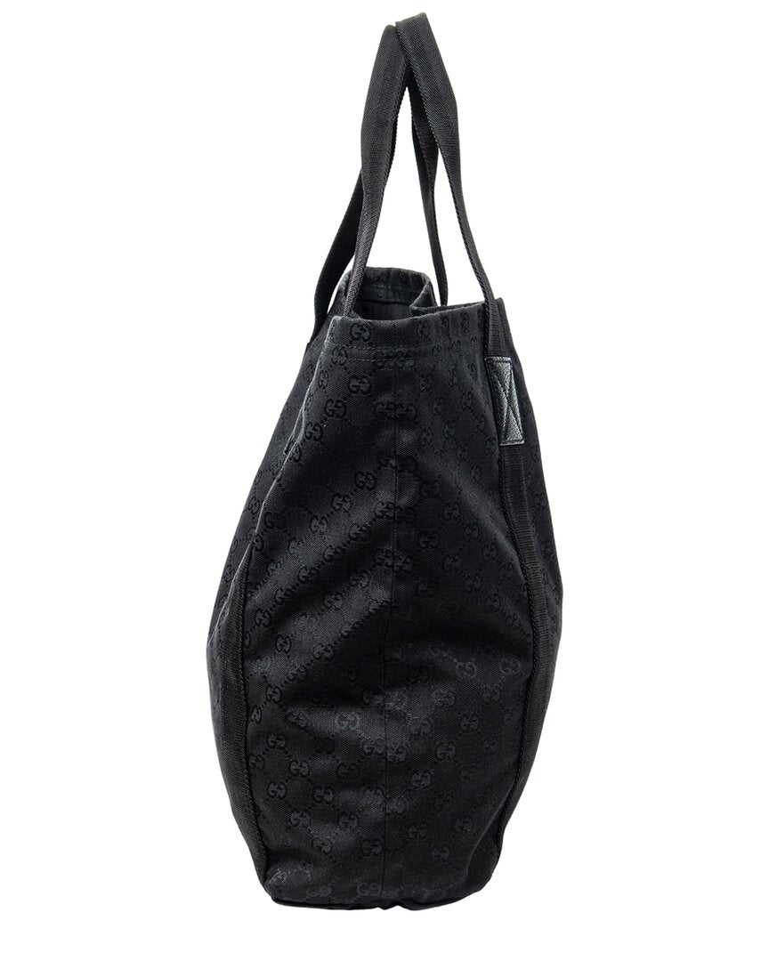 Gucci Gucci Black Monogrammed Canvas Open Shopper, Never Carried (Authentic Pre-