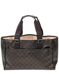 Gucci Gucci Dark Brown Supreme Coated Canvas Open Tote (Authentic Pre-Loved)