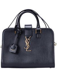 Saint Laurent Saint Laurent Black Smooth Calfskin Leather Baby Cabas, Never Carried
