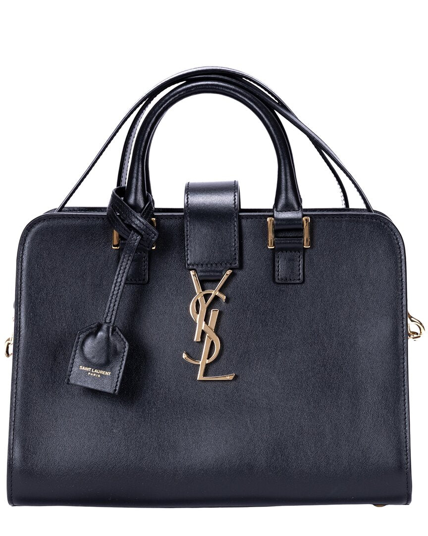 Saint Laurent Saint Laurent Black Smooth Calfskin Leather Baby Cabas, Never Carried