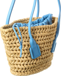 Bottega Veneta Arco Small Straw & Leather Basket Tote