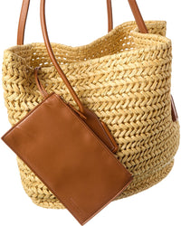 Bottega Veneta Arco Medium Raffia & Leather Basket Tote