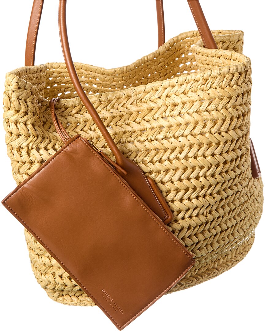 Bottega Veneta Arco Medium Raffia & Leather Basket Tote