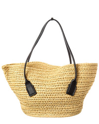 Bottega Veneta Arco Medium Raffia & Leather Basket Tote