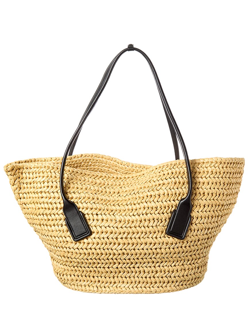 Bottega Veneta Arco Medium Raffia & Leather Basket Tote