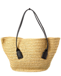 Bottega Veneta Arco Medium Raffia & Leather Basket Tote