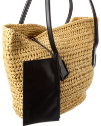 Bottega Veneta Arco Medium Raffia & Leather Basket Tote
