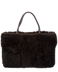 Bottega Veneta Arco Maxi Intrecciato Shearling & Leather Tote