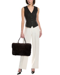 Bottega Veneta Arco Maxi Intrecciato Shearling & Leather Tote