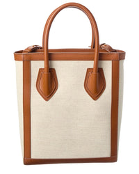 Balmain Logo Canvas & Leather Tote