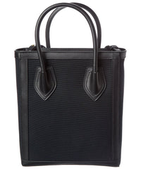 Balmain Logo Canvas & Leather Tote