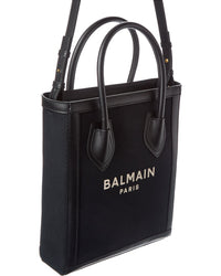 Balmain Logo Canvas & Leather Tote