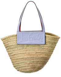 Christian Louboutin Christian Louboutin Loubishore Straw & Leather Tote
