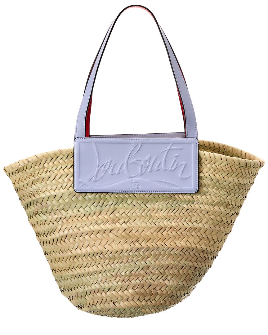 Christian Louboutin Christian Louboutin Loubishore Straw & Leather Tote