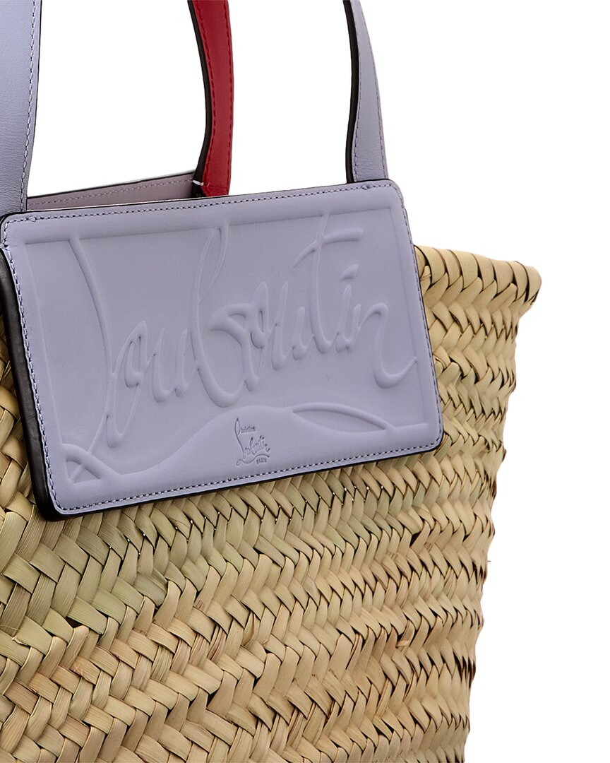 Christian Louboutin Christian Louboutin Loubishore Straw & Leather Tote