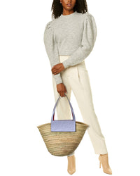 Christian Louboutin Christian Louboutin Loubishore Straw & Leather Tote