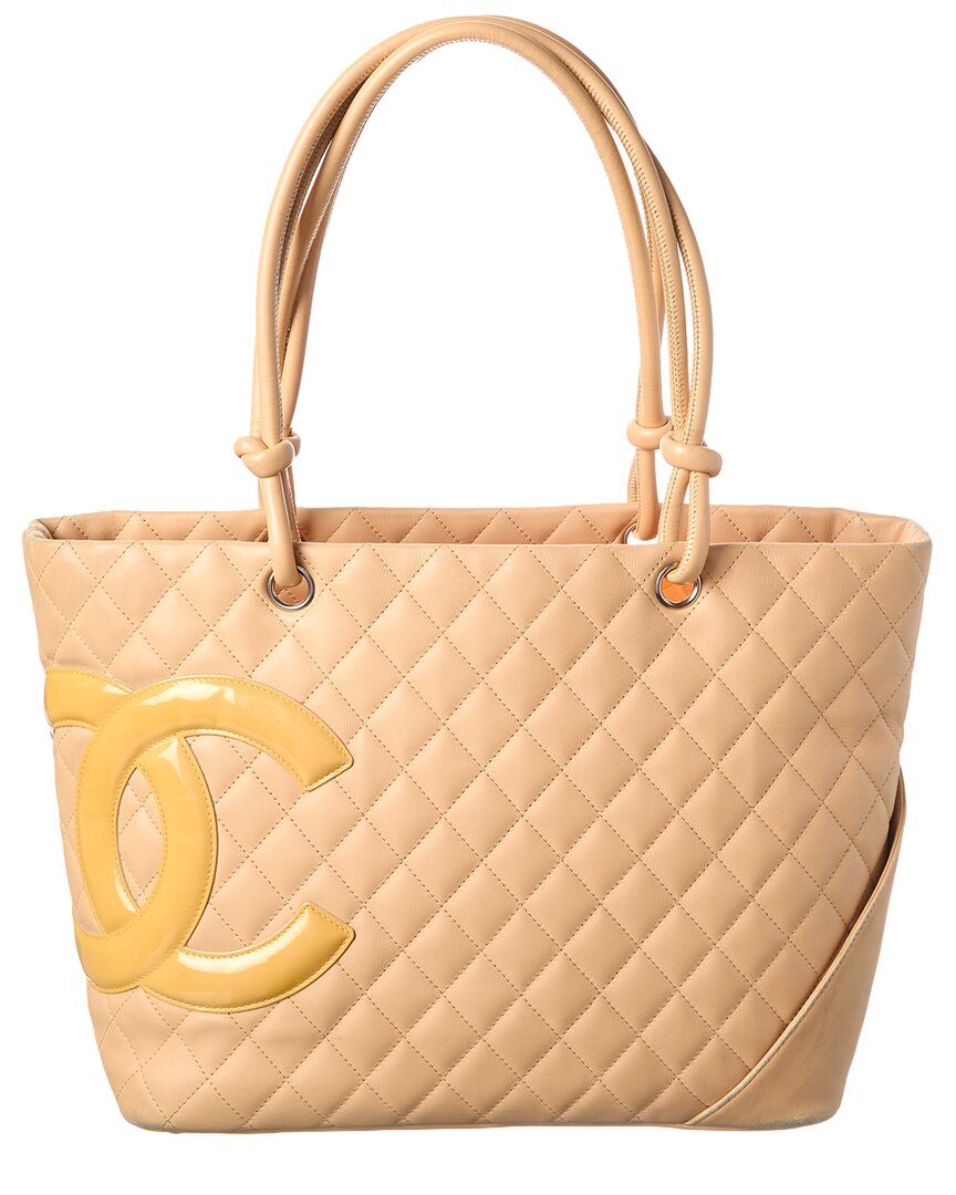 Chanel Beige Clair Leather Cambon Tote Large (Authentic Pre-Loved)