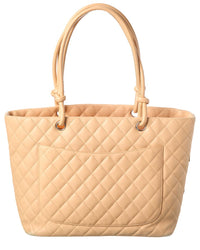 Chanel Beige Clair Leather Cambon Tote Large (Authentic Pre-Loved)