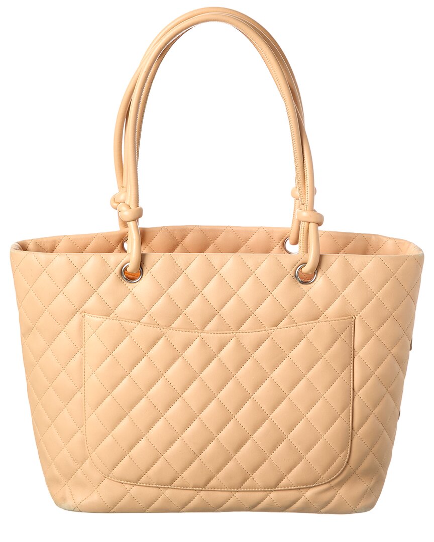 Chanel Beige Clair Leather Cambon Tote Large (Authentic Pre-Loved)