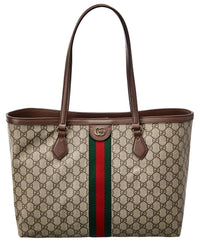 Gucci Gucci Ophidia Medium Gg Supreme Canvas & Leather Tote