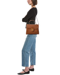 Valentino Vlogo Signature Leather Satchel