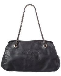 Chanel Black Calfskin Leather Cc Tote (Authentic Pre-Loved)