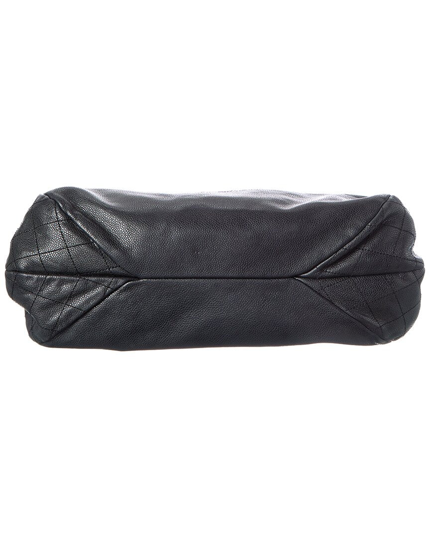 Chanel Black Calfskin Leather Cc Tote (Authentic Pre-Loved)