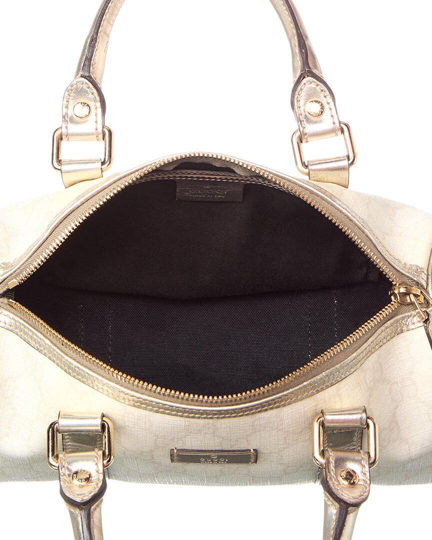 Gucci Silver Monogram Canvas Gg Tote (Authentic Pre-Loved)