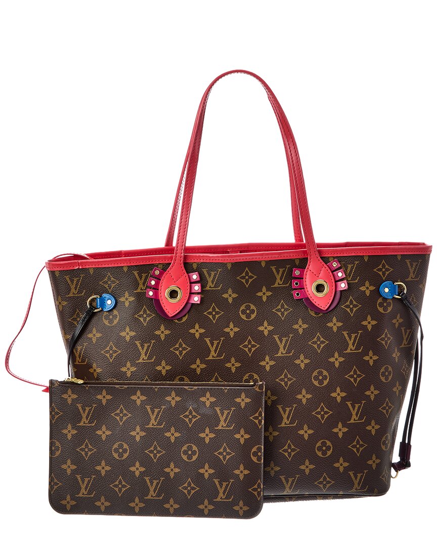 Louis Vuitton Brown Monogram Canvas Neverfull Flamingo (Authentic Pre-Loved)