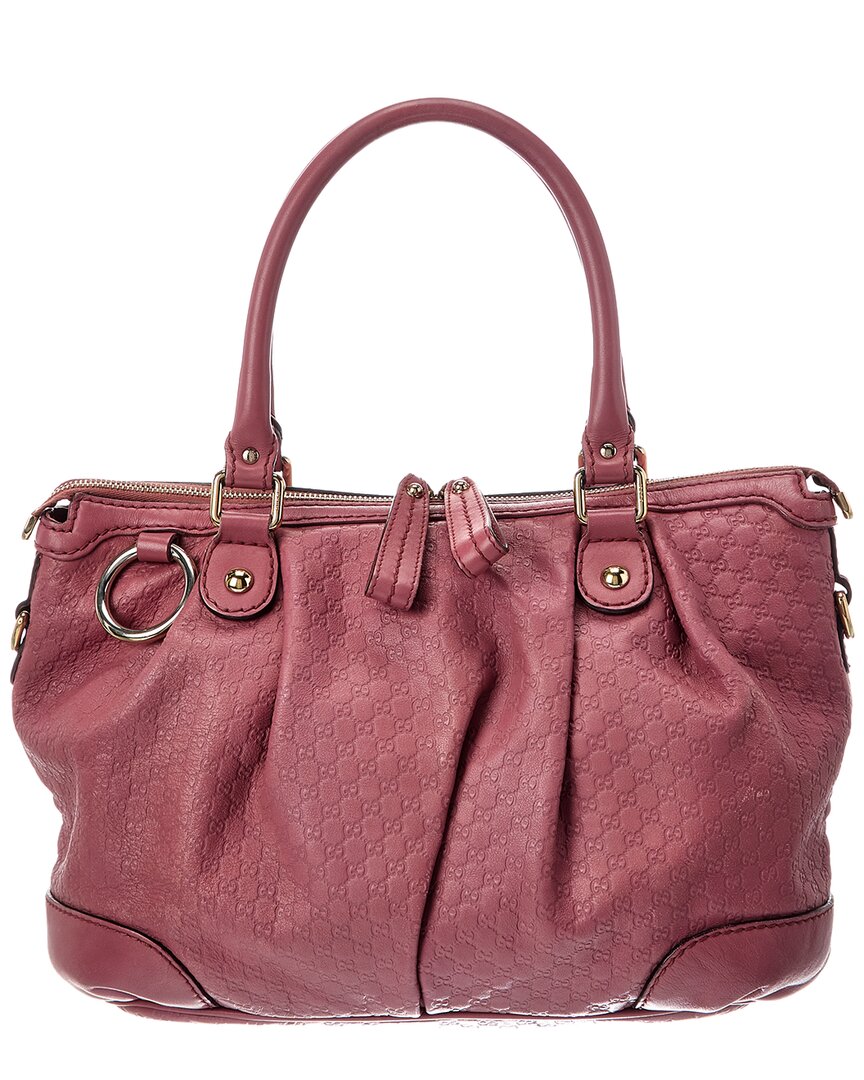 Gucci Pink Lambskin Leather Guccissima Gg Tote (Authentic Pre-Loved)