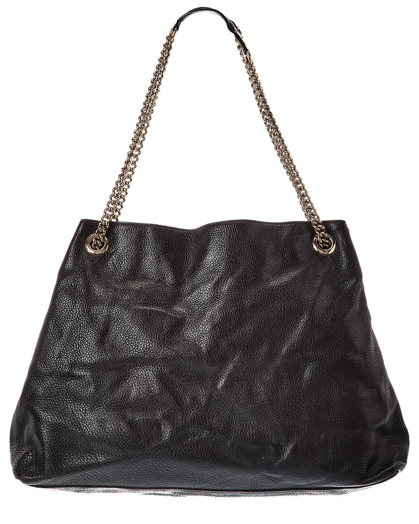 Gucci Gucci Black Lambskin Leather Black Soho Chain Tote (Authentic Pre-Loved)