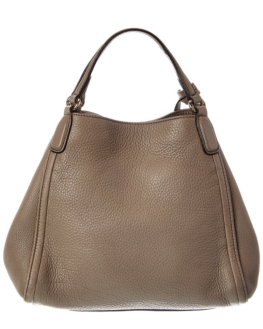 Gucci Gray Lambskin Leather Soho Tote (Authentic Pre-Loved)