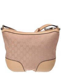 Gucci Beige Lambskin Leather Gg Tote (Authentic Pre-Loved)